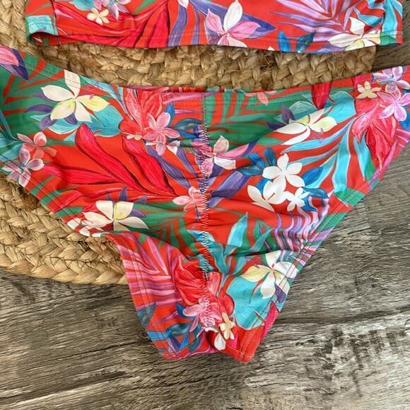 Xhiliration size small red floral print bikini - Picture 5 of 6